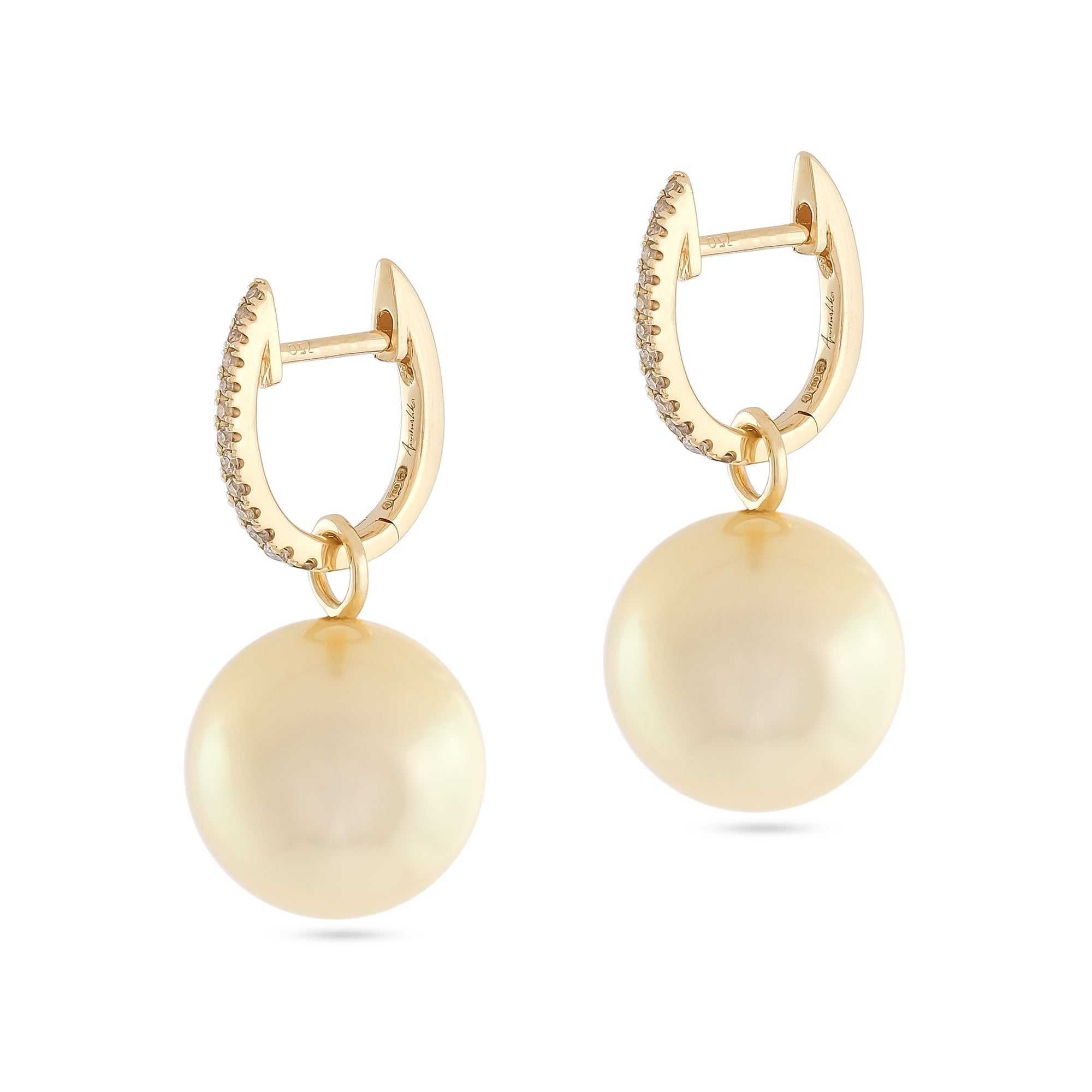 18ct Yellow Gold Diamond and Pearl Earrings