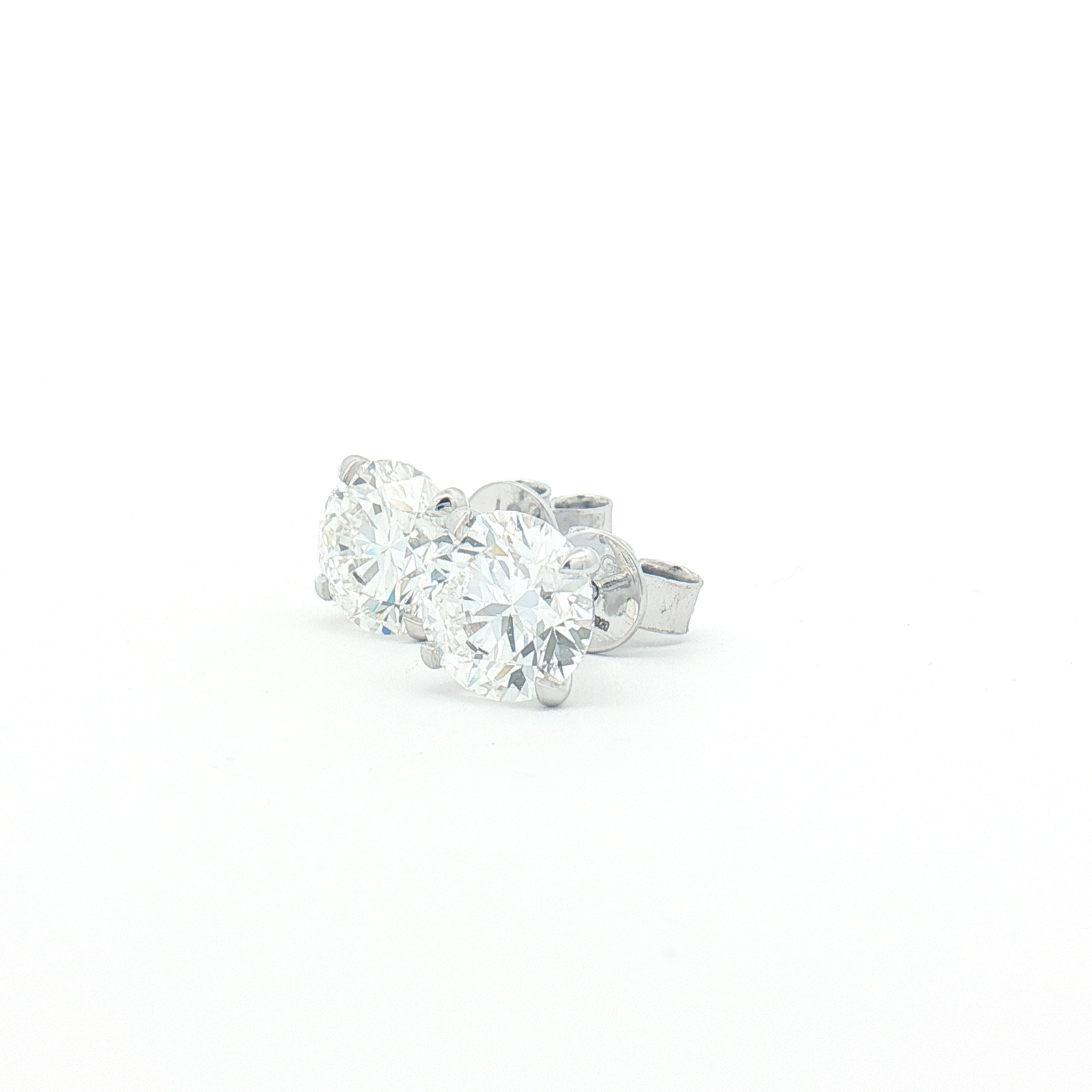 9ct White Gold Lab diamond 4.03ct Stud Earrings