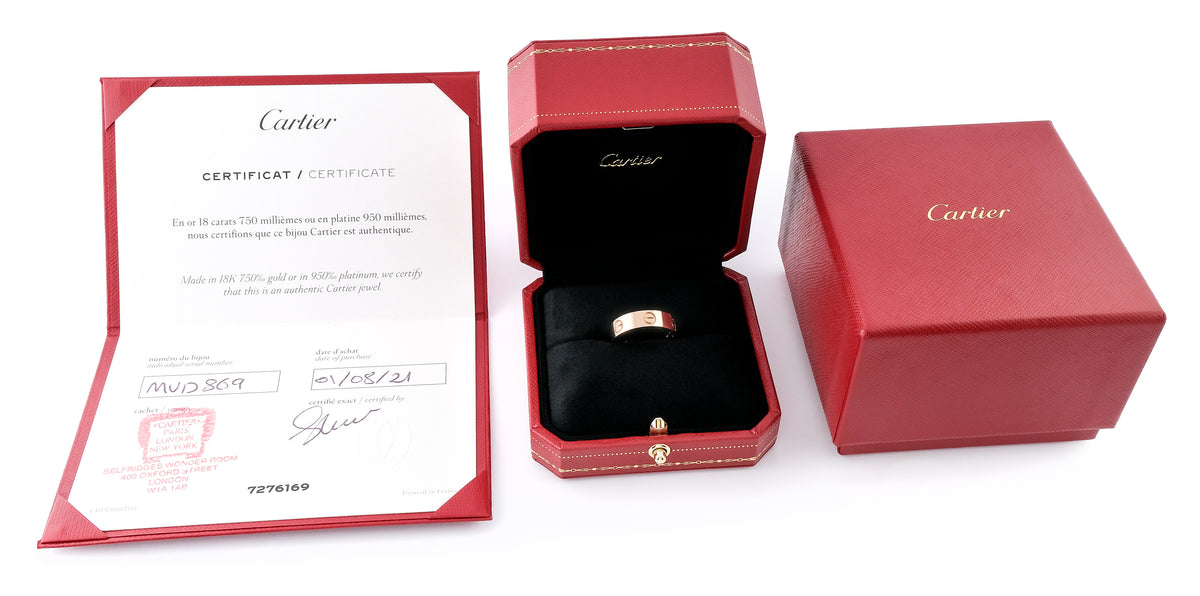 Cartier 18ct Rose Gold Plain Love Ring