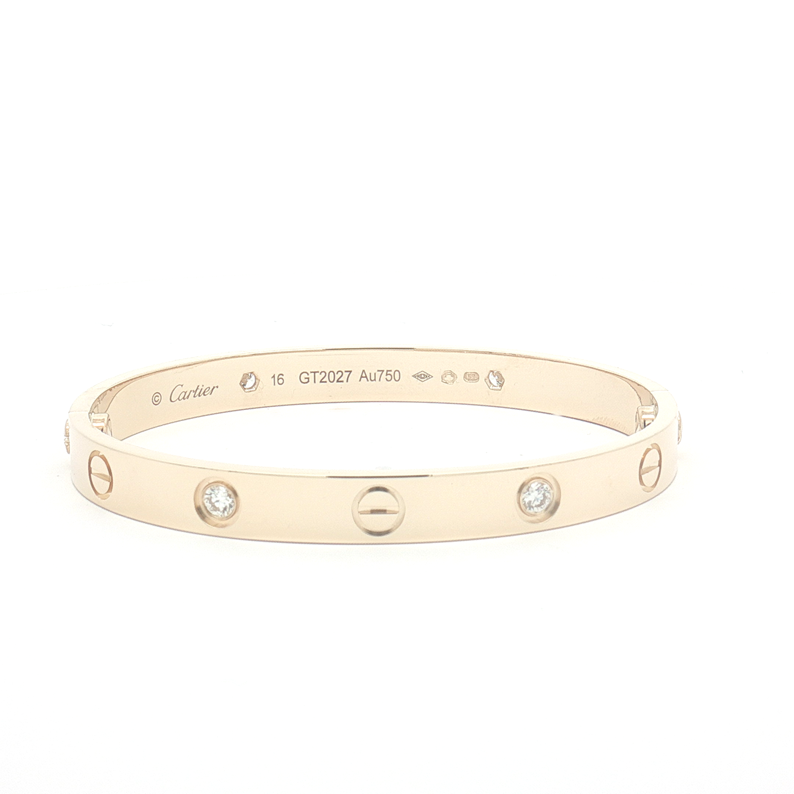 Cartier 18ct Yellow Gold 4 Diamond Love Bangle GT2027