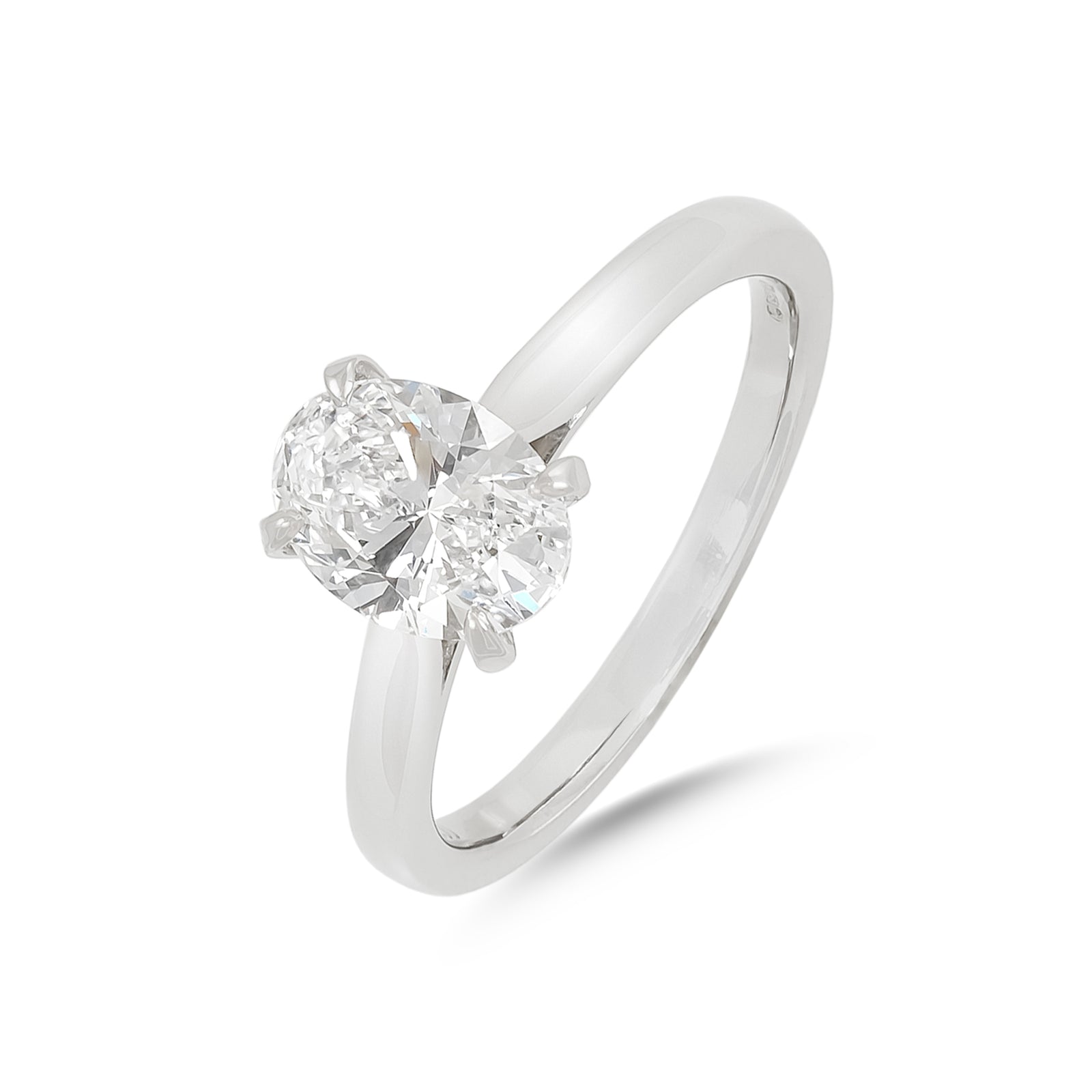 Laboratory Grown Diamond 1.29 Oval-Cut Solitaire Platinum Engagement Ring
