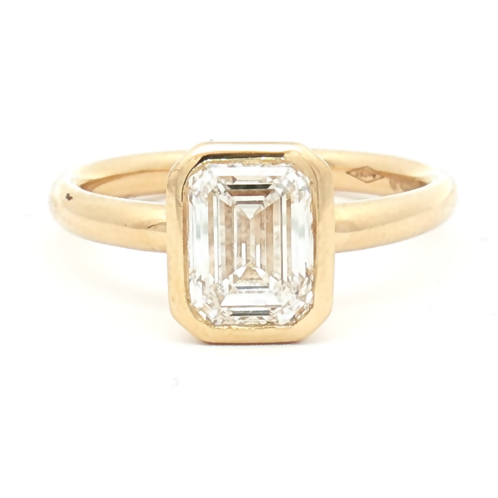 Lab Diamond 1.59ct Emerald-Cut Engagement Ring