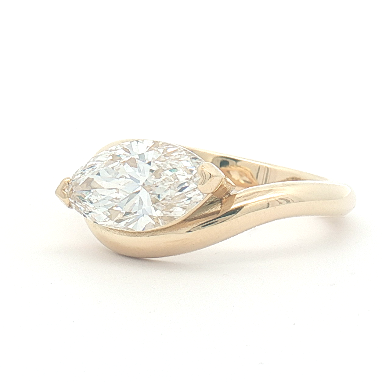 Lab Diamond 2.00ct Marquise-cut Engagement Ring