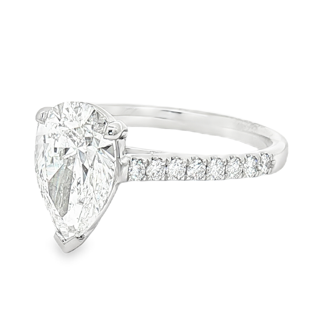 Lab Diamond 2.01ct Pear-Cut Engagement Ring