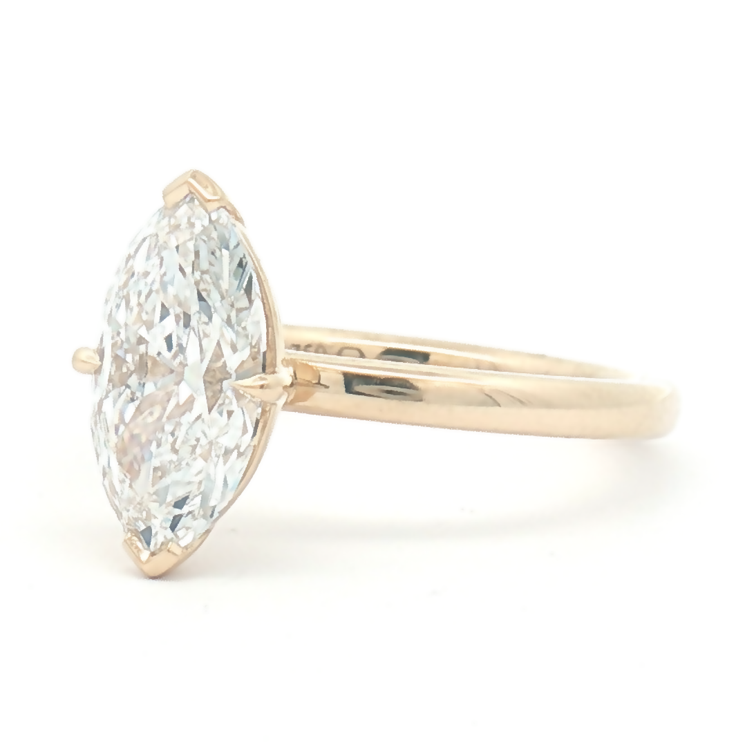 Lab Diamond 2.12ct Moval Engagement Ring