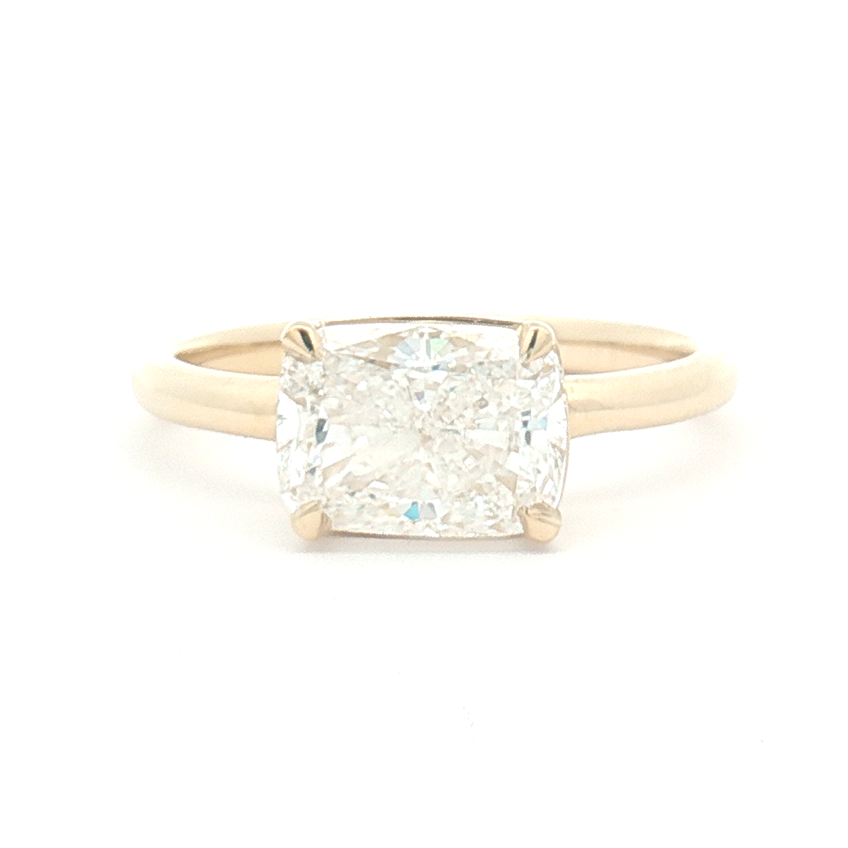Lab Diamond 2ct Cushion-cut East-west Engagement Ring