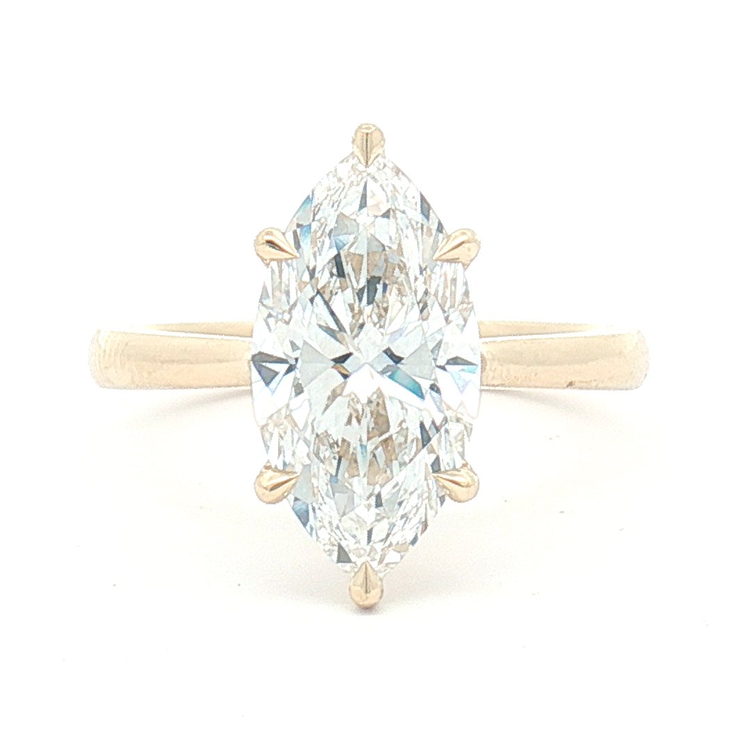 Lab Diamond 3.00ct Marquise-cut Engagement Ring