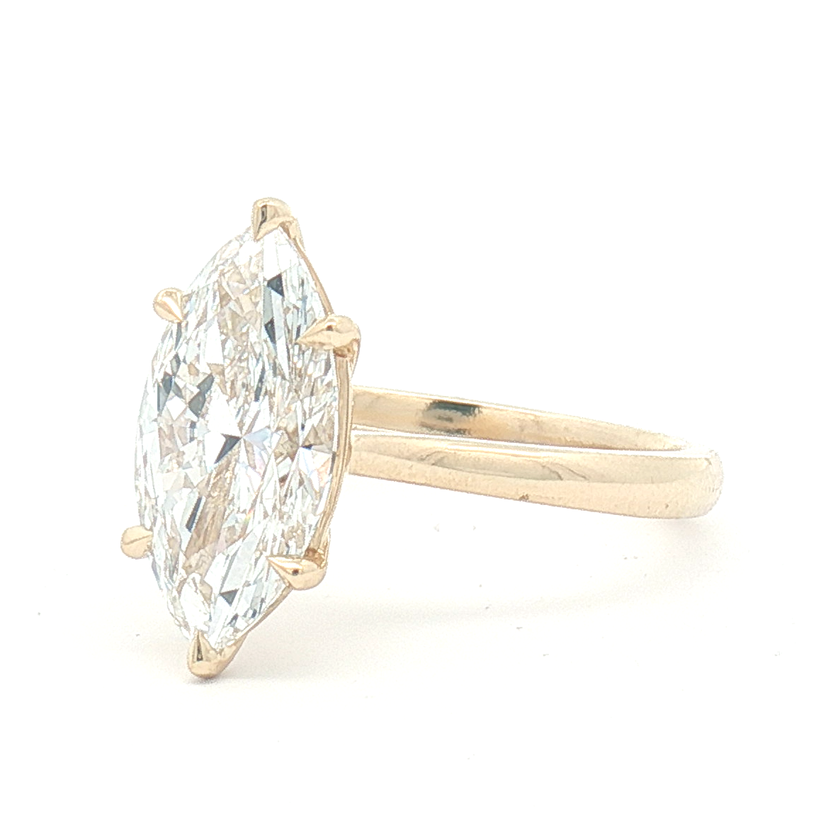 Lab Diamond 3.00ct Marquise-cut Engagement Ring