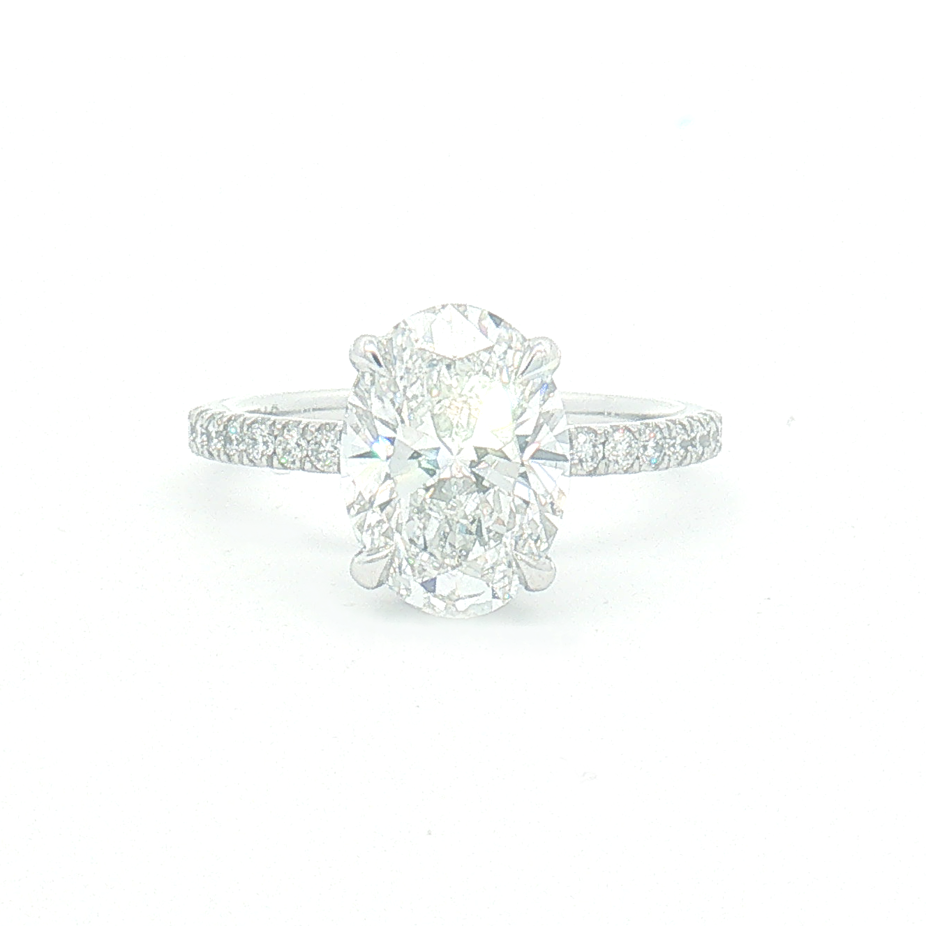 Lab Diamond 3.40ct Oval-cut Engagement Ring