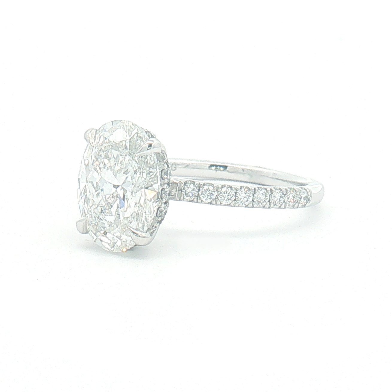 Lab Diamond 3.40ct Oval-cut Engagement Ring