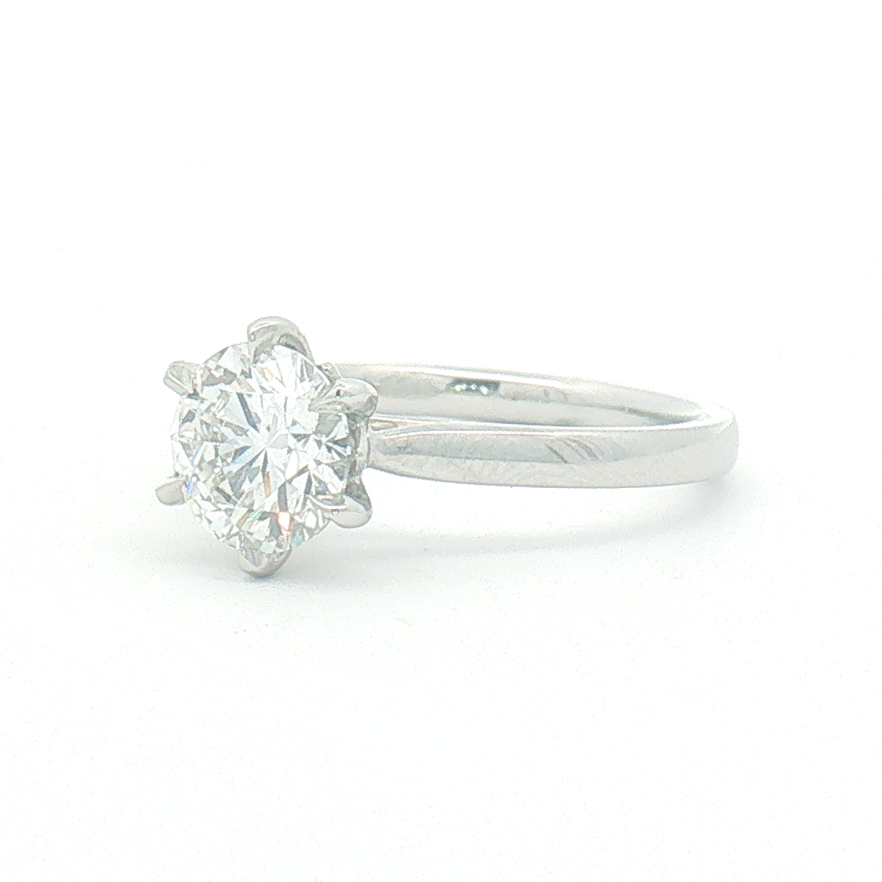 Platinum Lab Diamond 1.50ct Round Brilliant-cut Engagement Ring