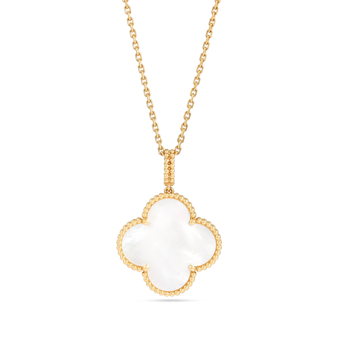 Van Cleef &amp; Arpels 18ct Yellow Gold Alhambra Mother Of Pearl Necklace