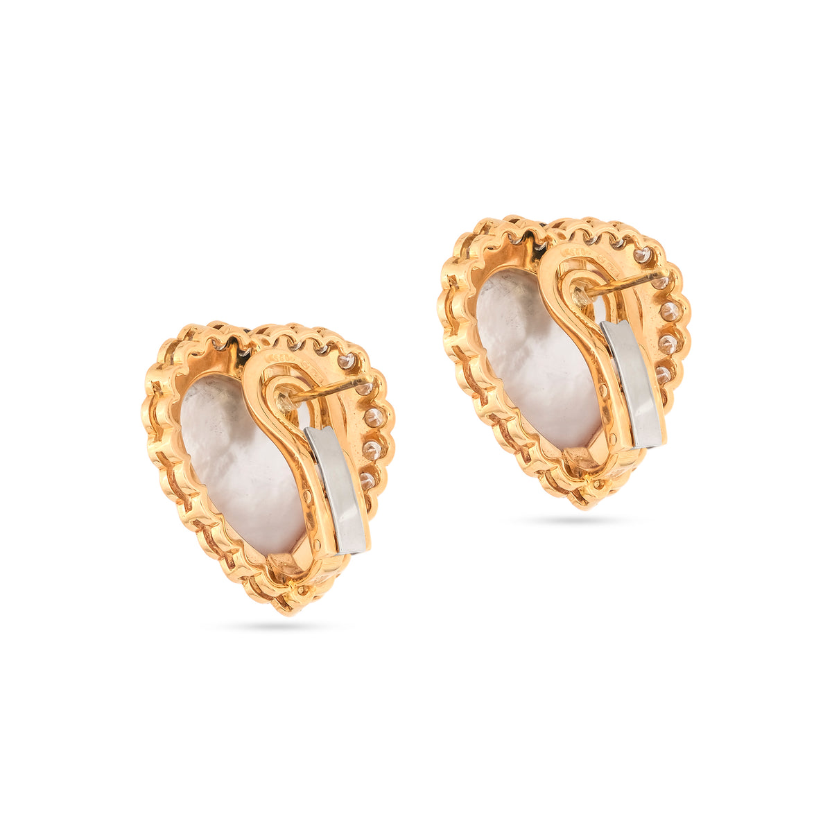Boodles 18ct Yellow Gold Diamond and Pearl Earrings