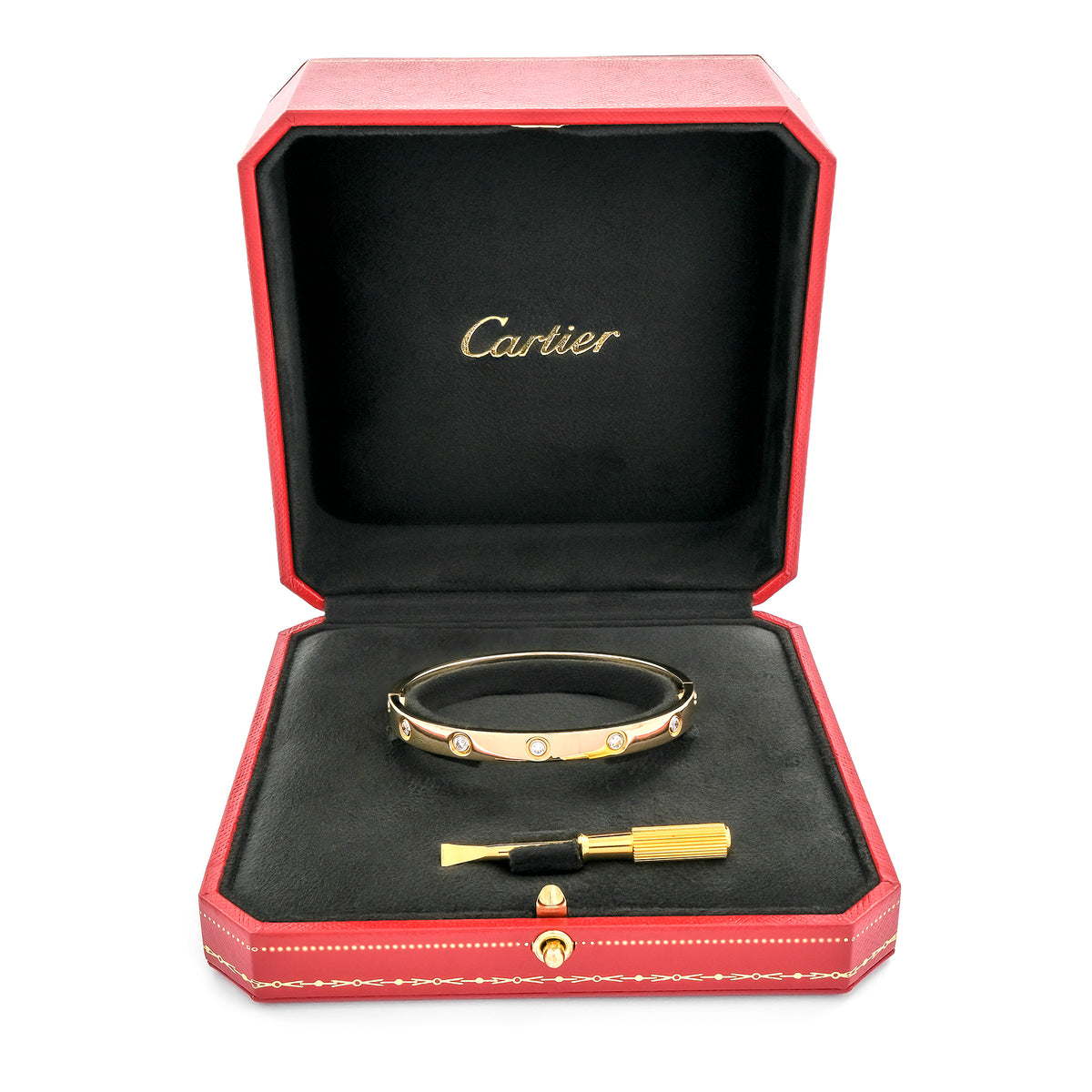 Cartier 18ct Yellow Gold 10 Diamond Love Bangle