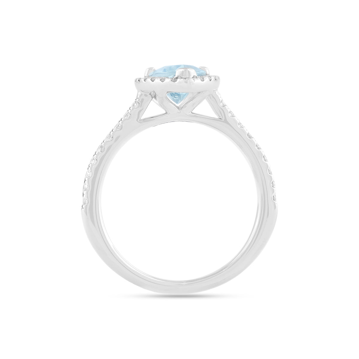 Platinum Aquamarine and Diamond Marquise Ring