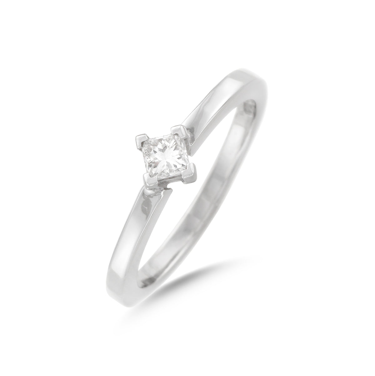 0.20ct Princess-Cut Solitaire Diamond Engagement Ring