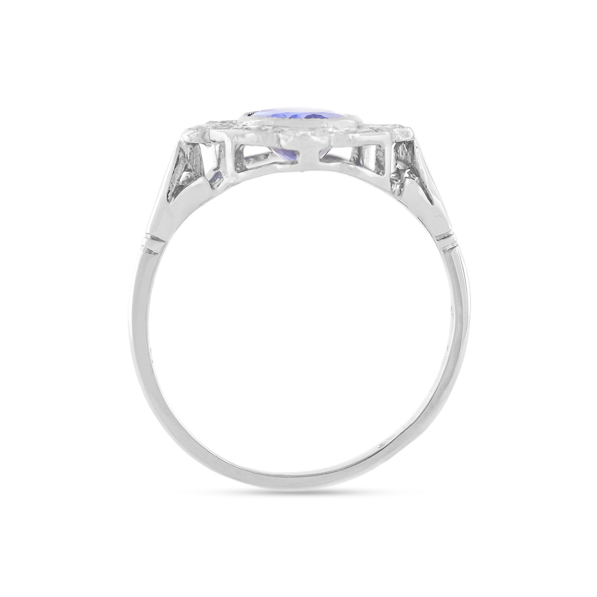 Vintage 18ct White Gold Tanzanite and Diamond Cluster Ring