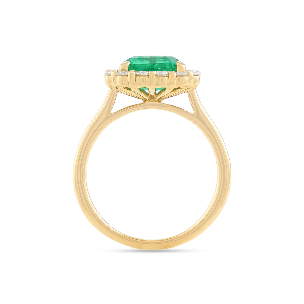 Vintage 18ct Yellow Gold Emerald and Diamond Ring
