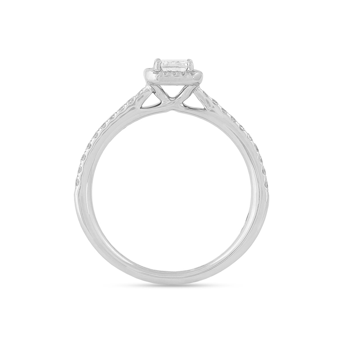 0.50ct Emerald-Cut Diamond Engagement Ring Halo