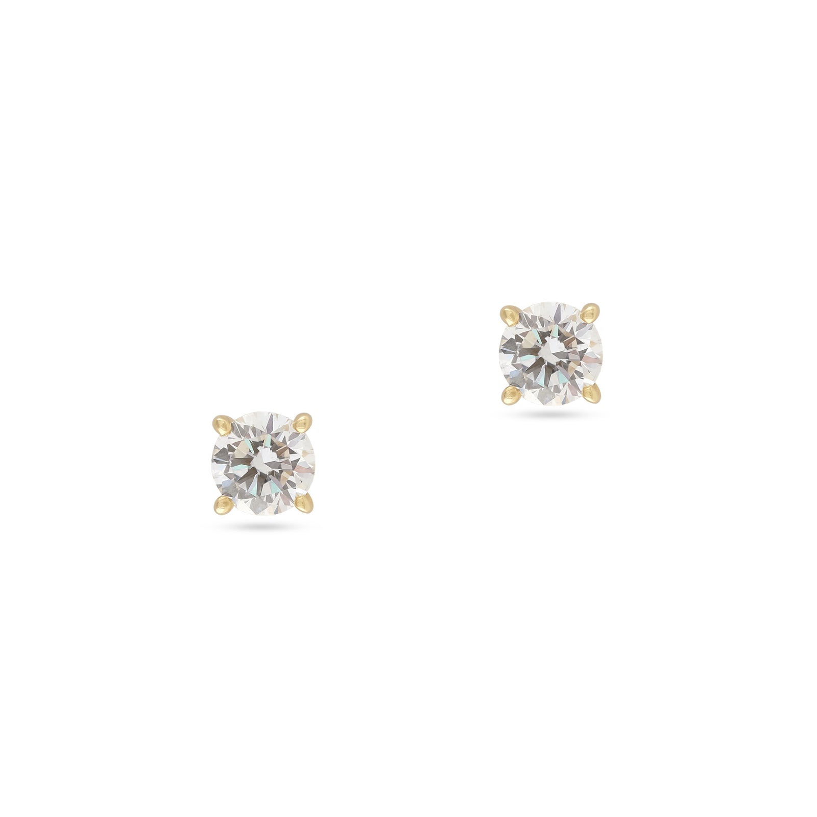 0.50ct Lab-Diamond Yellow Gold Stud Earrings