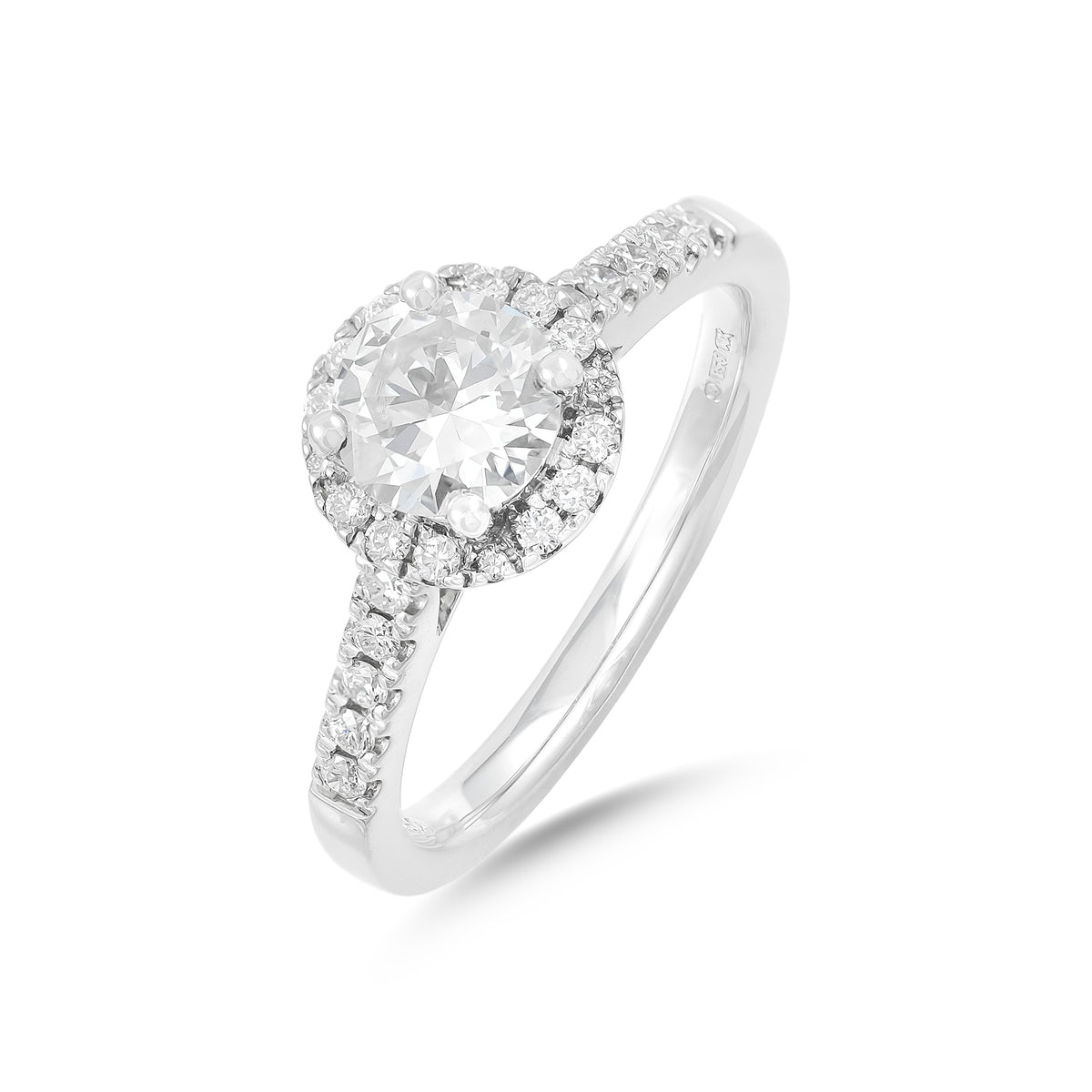 0.56ct Brilliant-Cut Diamond Halo Engagement Ring