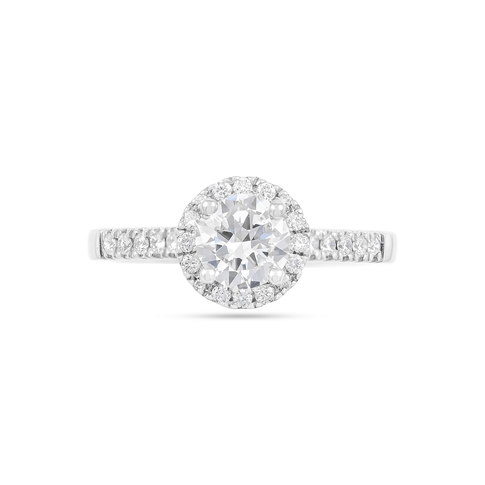 0.56ct Brilliant-Cut Diamond Halo Engagement Ring