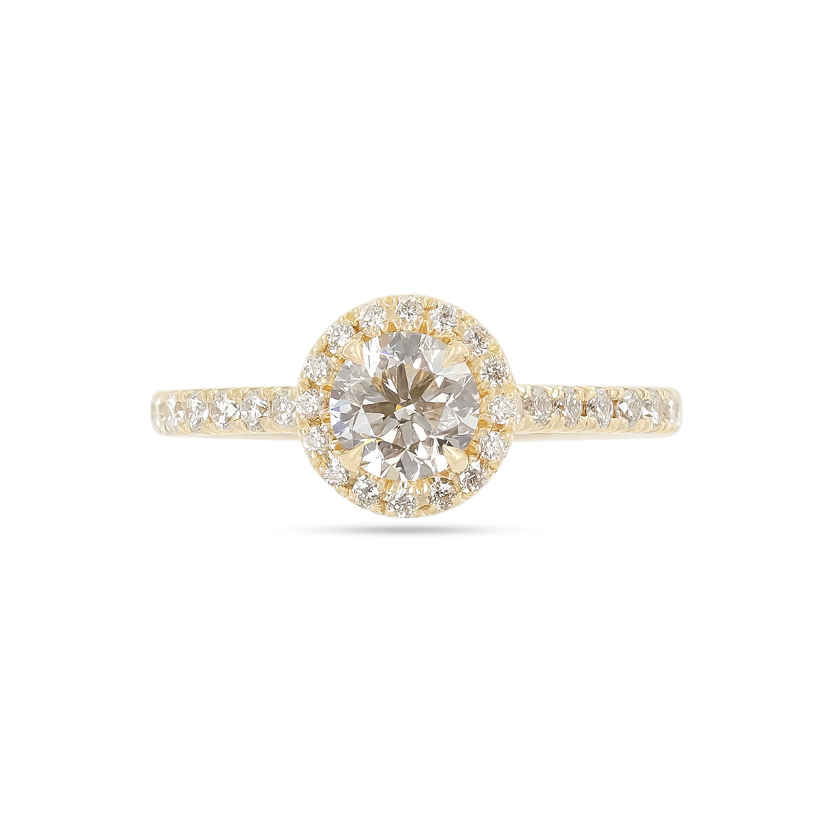 0.70ct Brilliant-cut Diamond Halo Engagement Ring