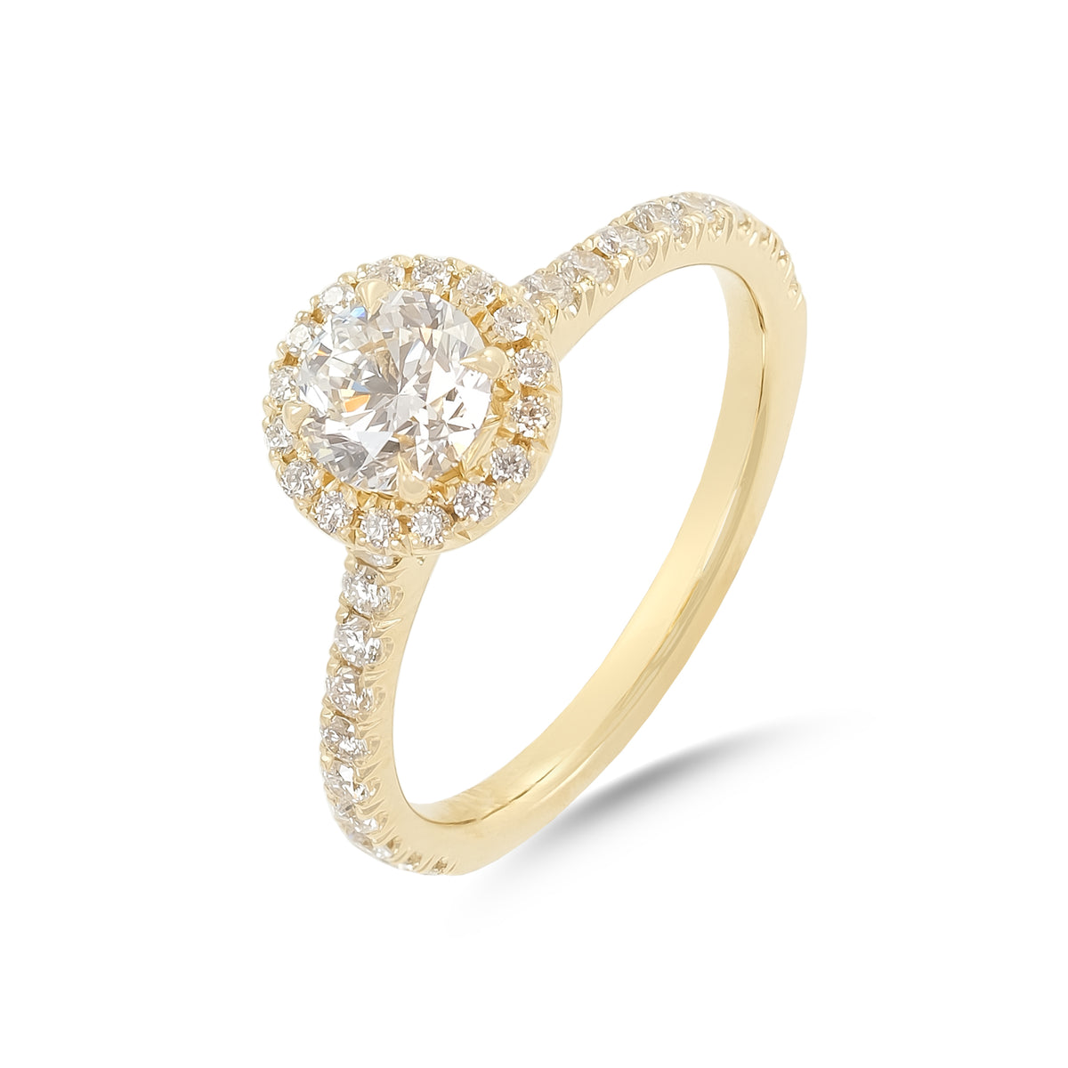 0.70ct Brilliant-cut Diamond Halo Engagement Ring