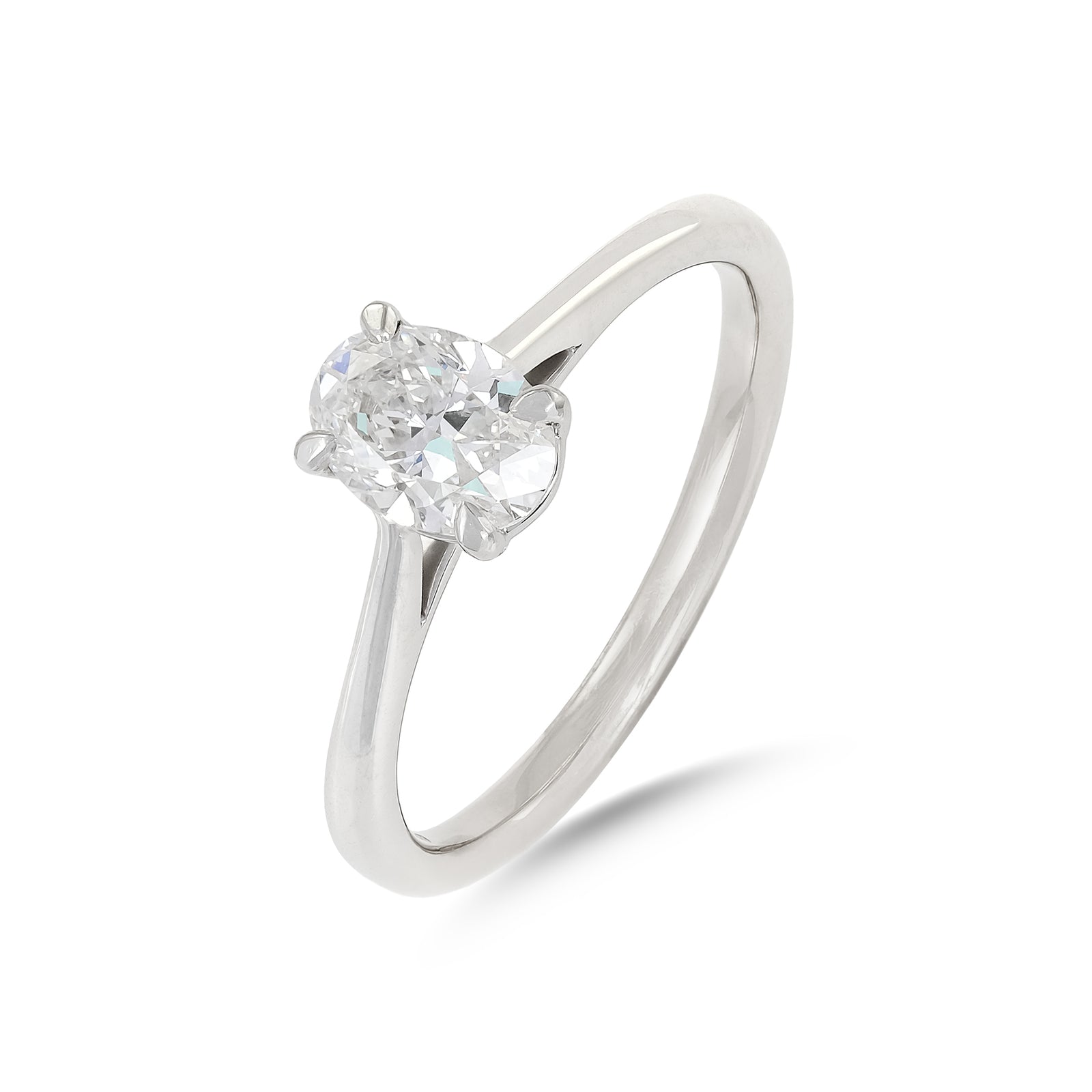 0.71ct Oval-Cut Diamond Solitaire Engagement Ring