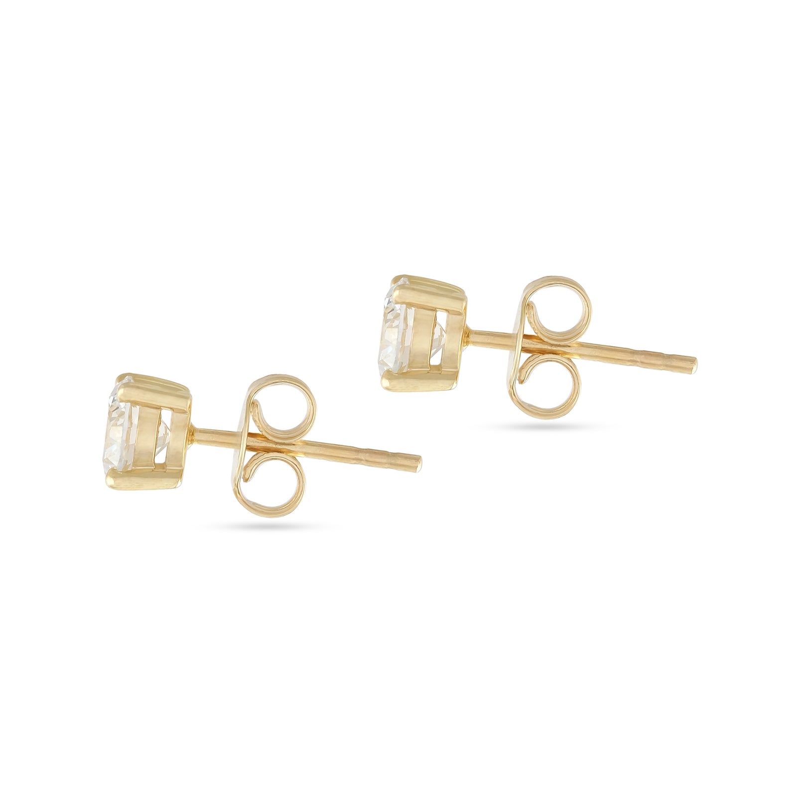 1.00ct Lab-Diamond Yellow Gold Stud Earrings
