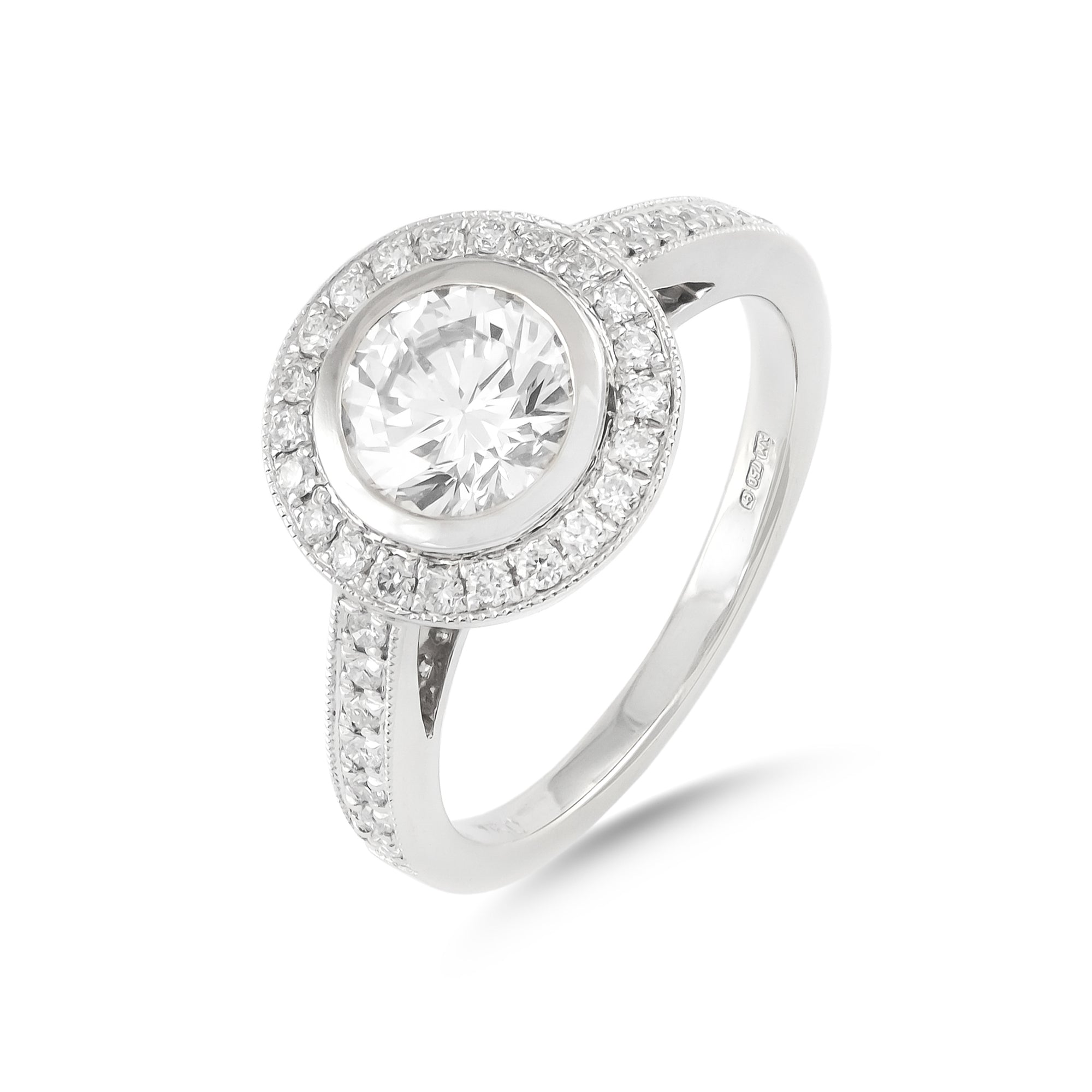 1.06ct Brilliant-Cut Diamond Halo Engagement Ring