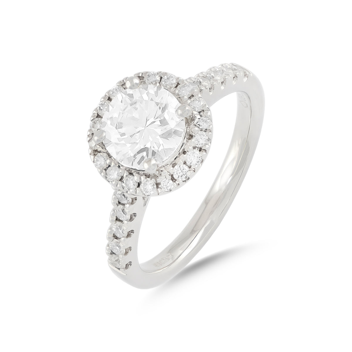 1.20ct Brilliant-Cut Diamond Halo Engagement Ring