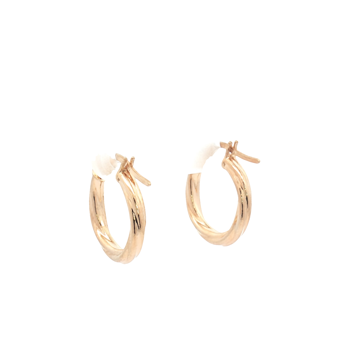 9ct Yellow Gold 10mm Twist Hoop Earrings