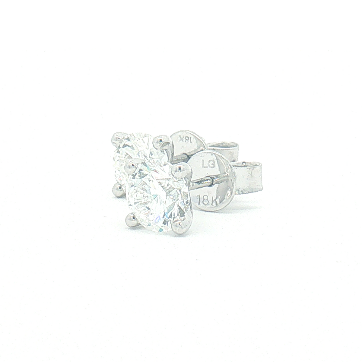 18ct White Gold 1.00ct Lab Diamond Stud Earrings