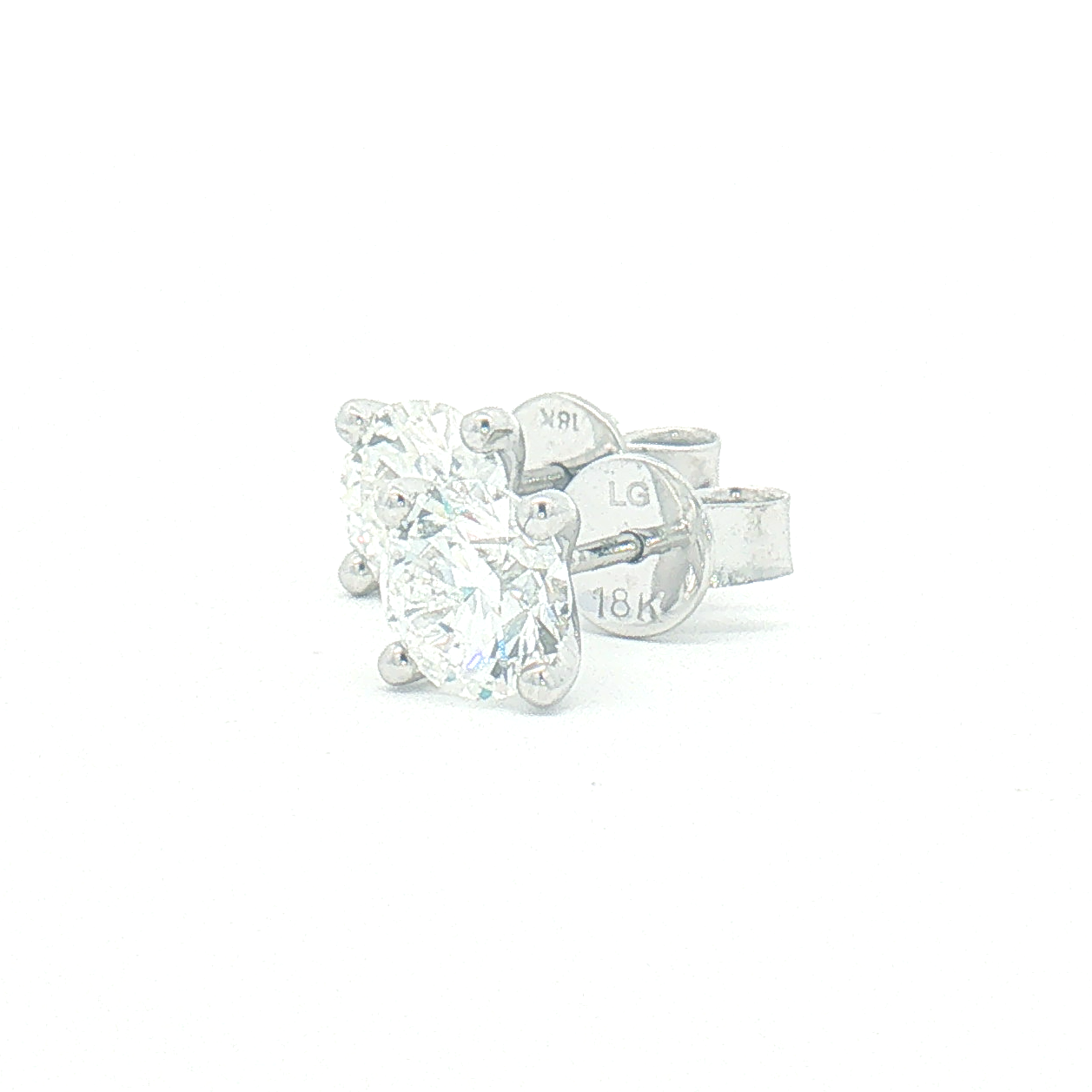 18ct White Gold 1.00ct Lab Diamond Stud Earrings