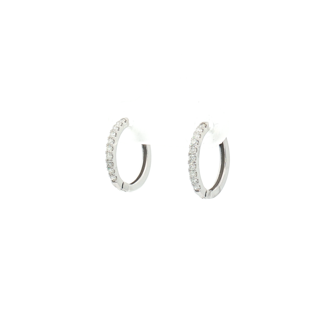 18ct White Gold Diamond Hoop Earrings