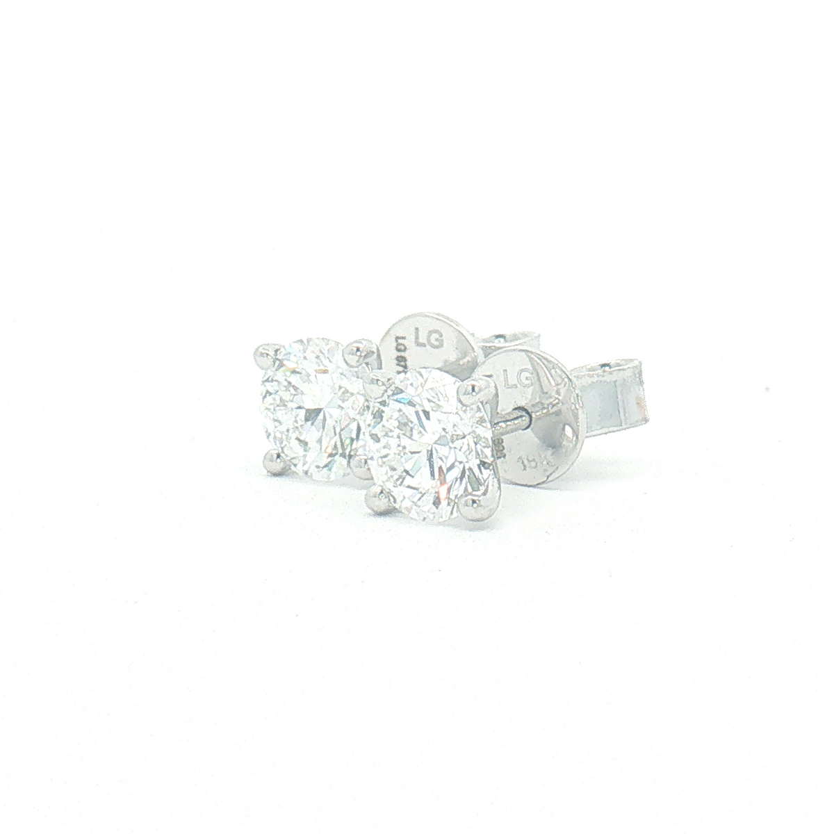 18ct White Gold Lab Diamond 1.45ct Stud Earrings
