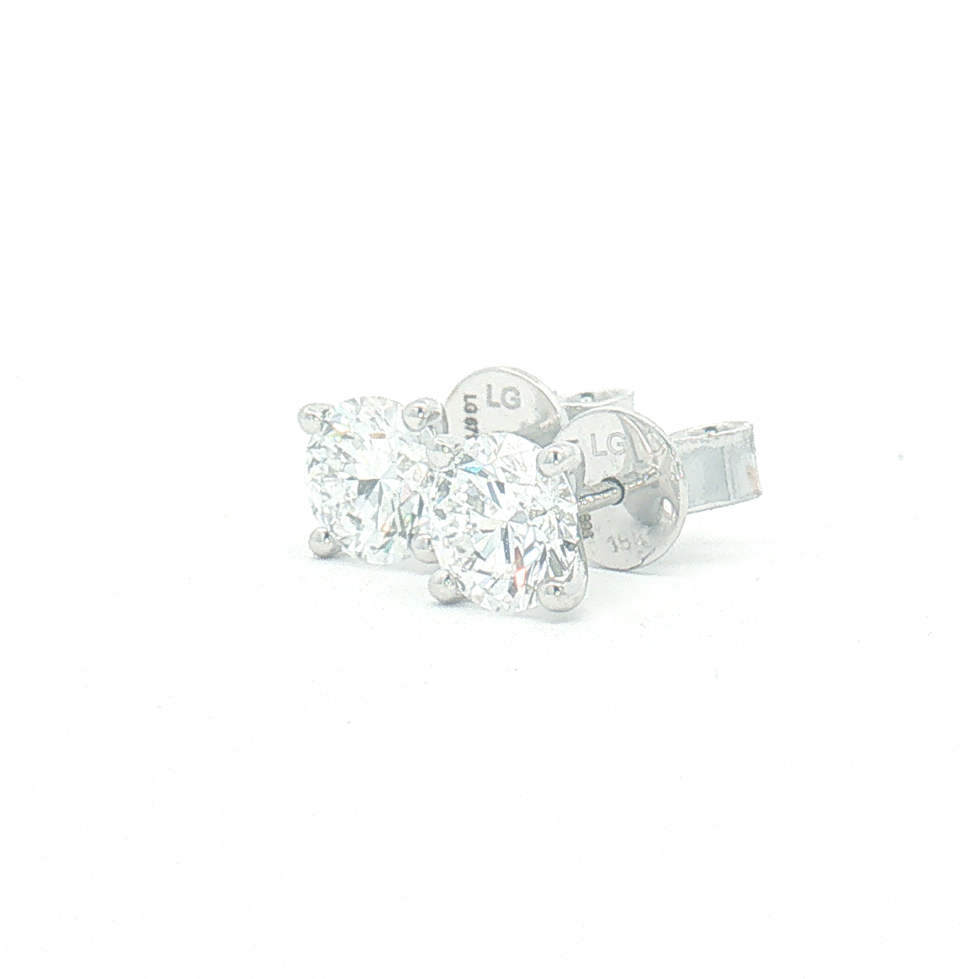 18ct White Gold Lab Diamond 1.45ct Stud Earrings