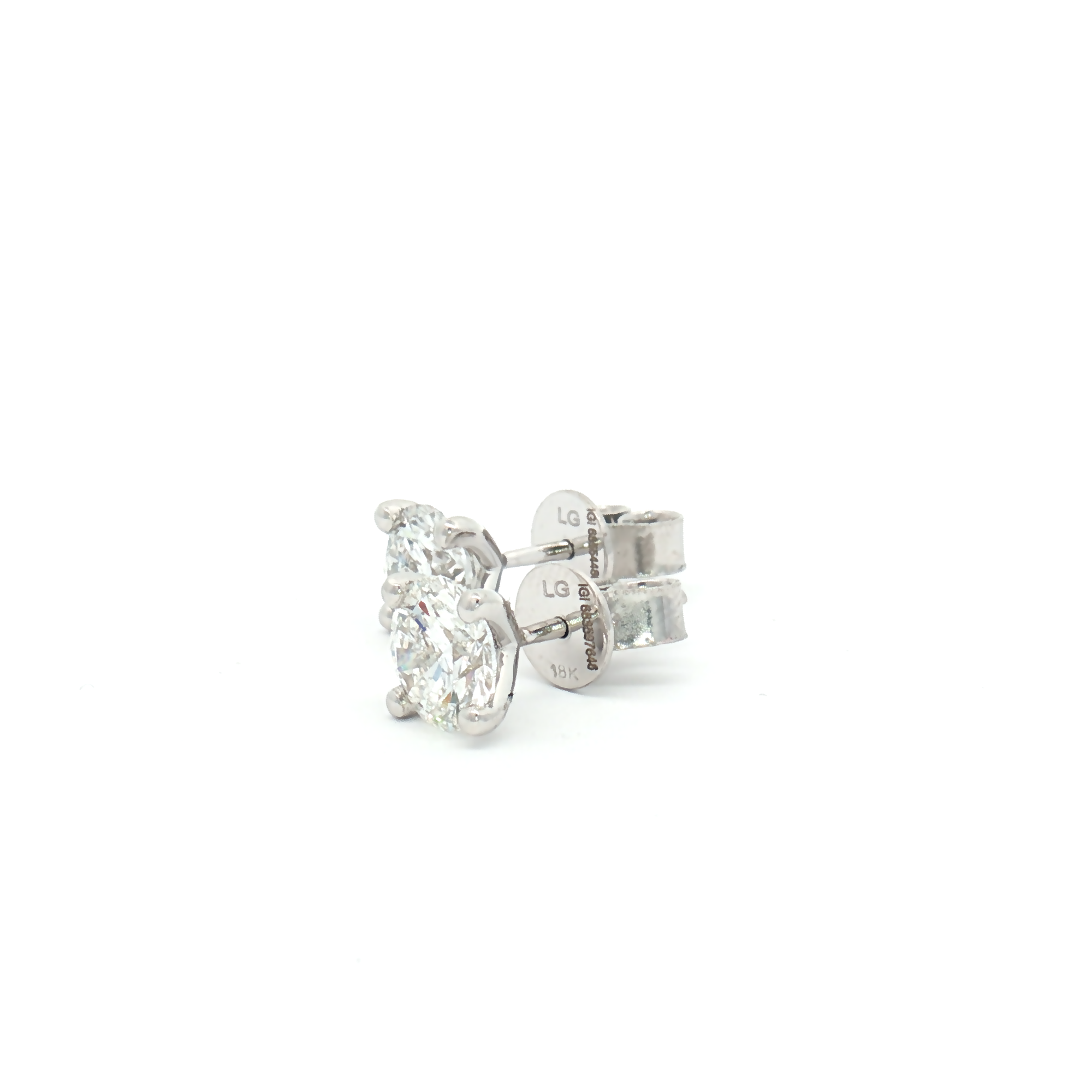 18ct White Gold Lab Diamond 2.00ct Stud Earrings