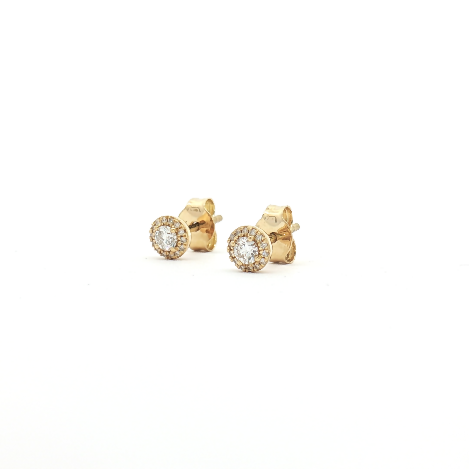 18ct Yellow Gold 0.27ct Diamond Halo Stud Earrings
