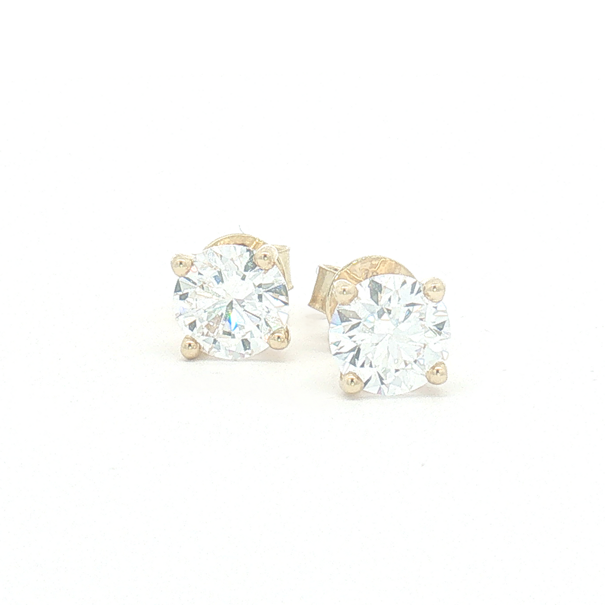 18ct Yellow Gold 2ct Lab Diamond Stud Earrings