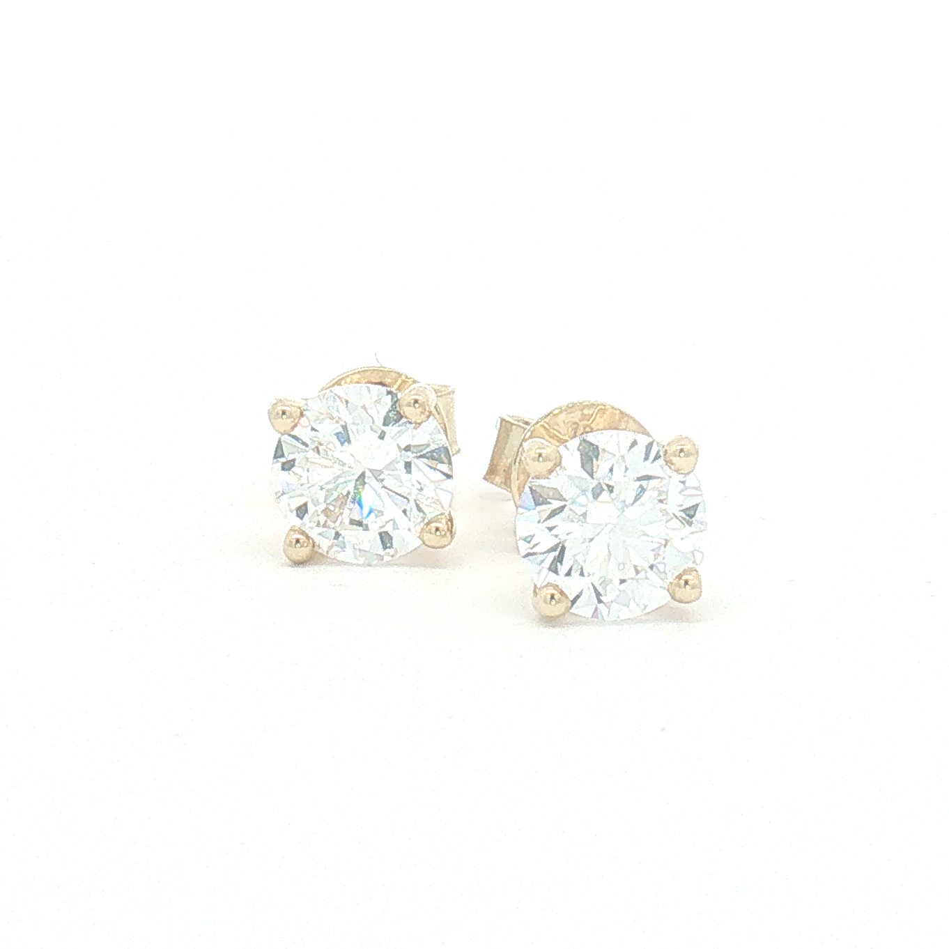 18ct Yellow Gold 2ct Lab Diamond Stud Earrings