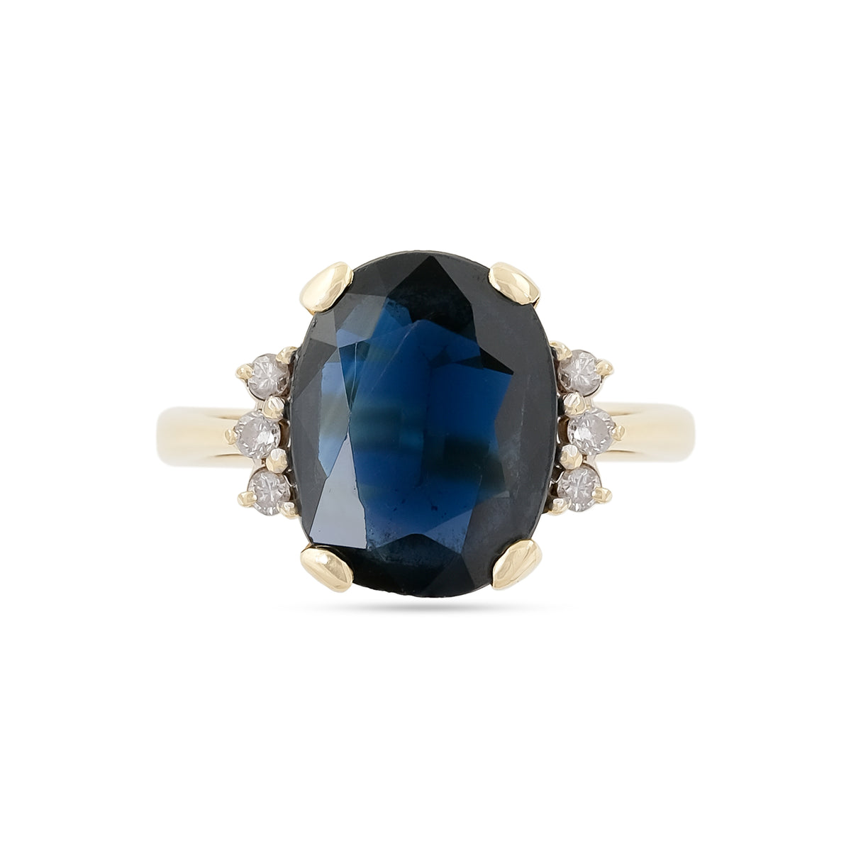 18ct Yellow Gold Sapphire &amp; Diamond Ring