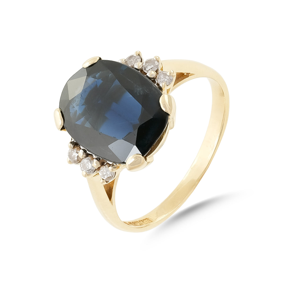 18ct Yellow Gold Sapphire &amp; Diamond Ring