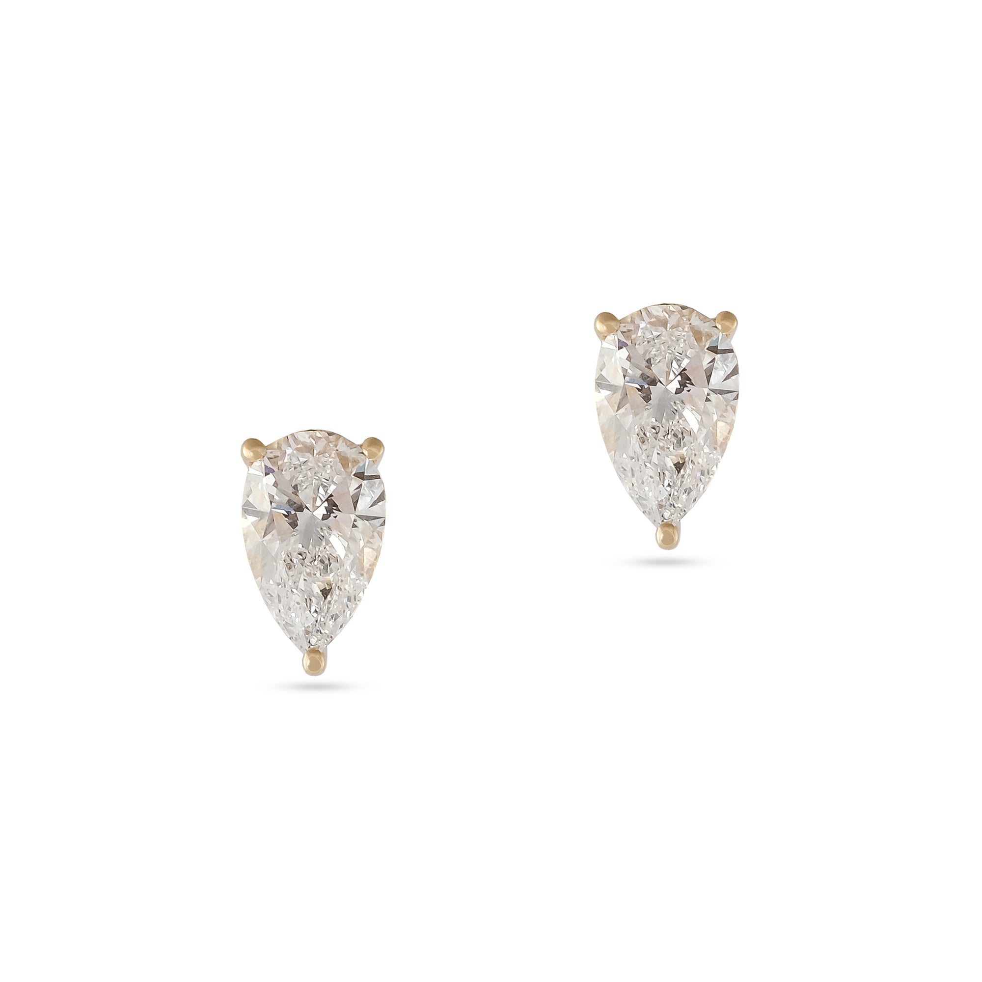 2.00ct Lab-Diamond 18ct Yellow Gold Pear-Cut Earrings