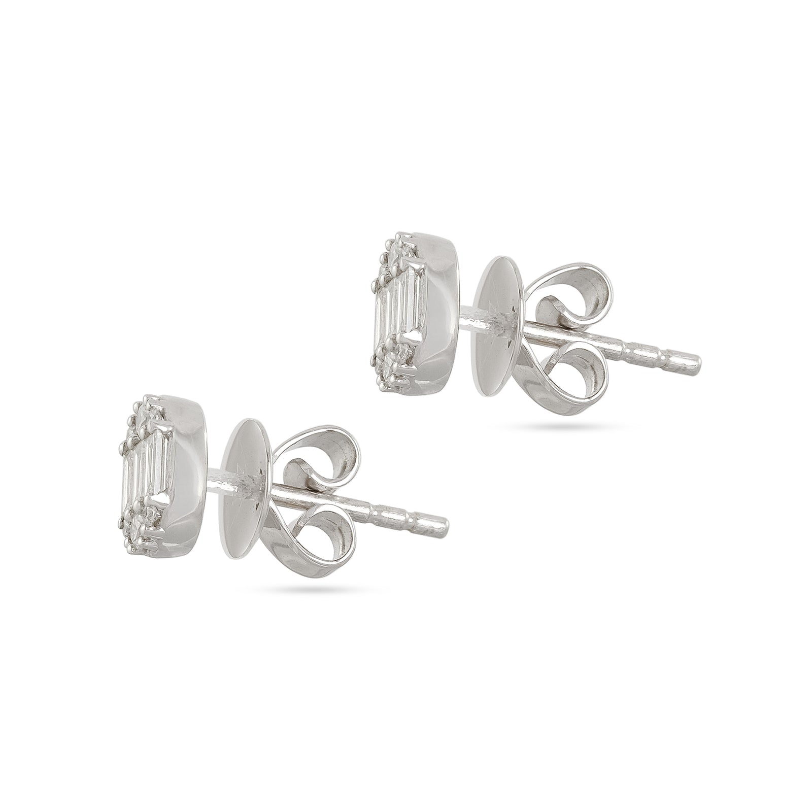 9ct White Gold Diamond Cluster Earrings