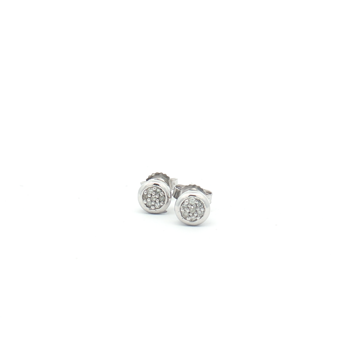 9ct White Gold Diamond Cluster Studs