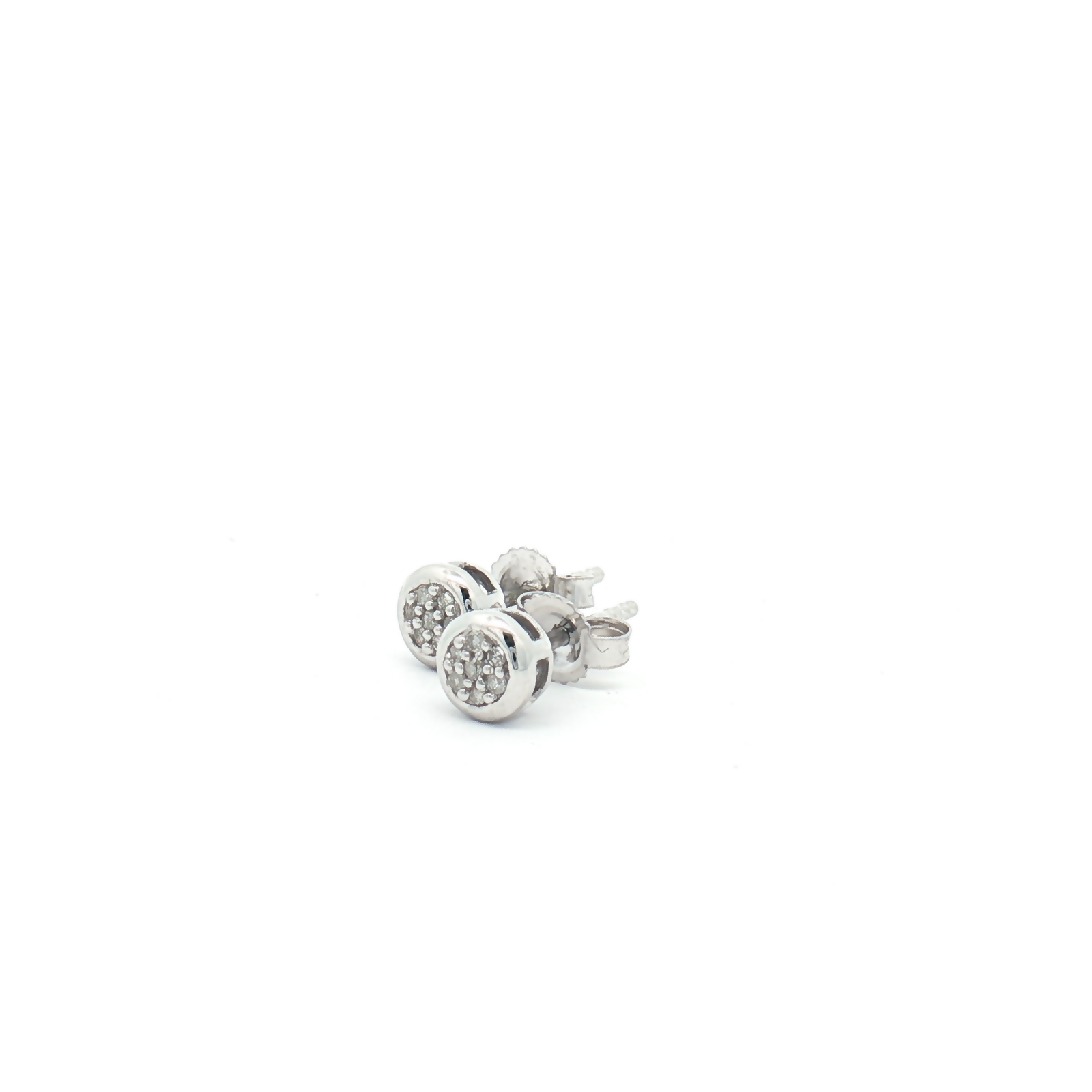 9ct White Gold Diamond Cluster Studs