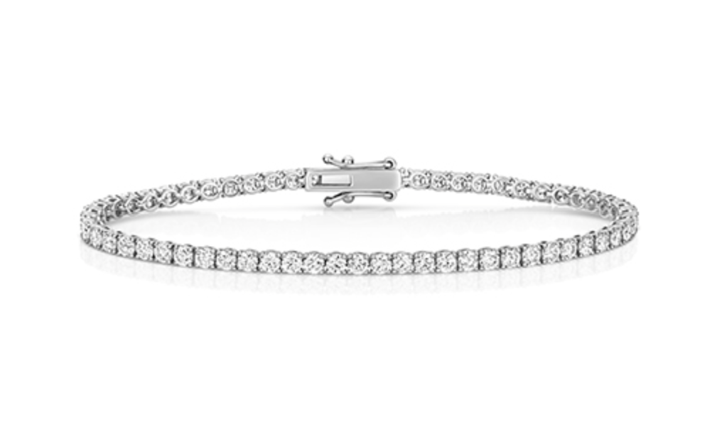 9ct White Gold Lab Diamond 3.77ct Tennis Bracelet 