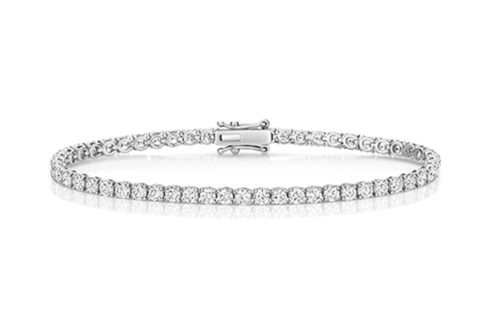 9ct White Gold Lab Diamond 4.53ct Tennis Bracelet
